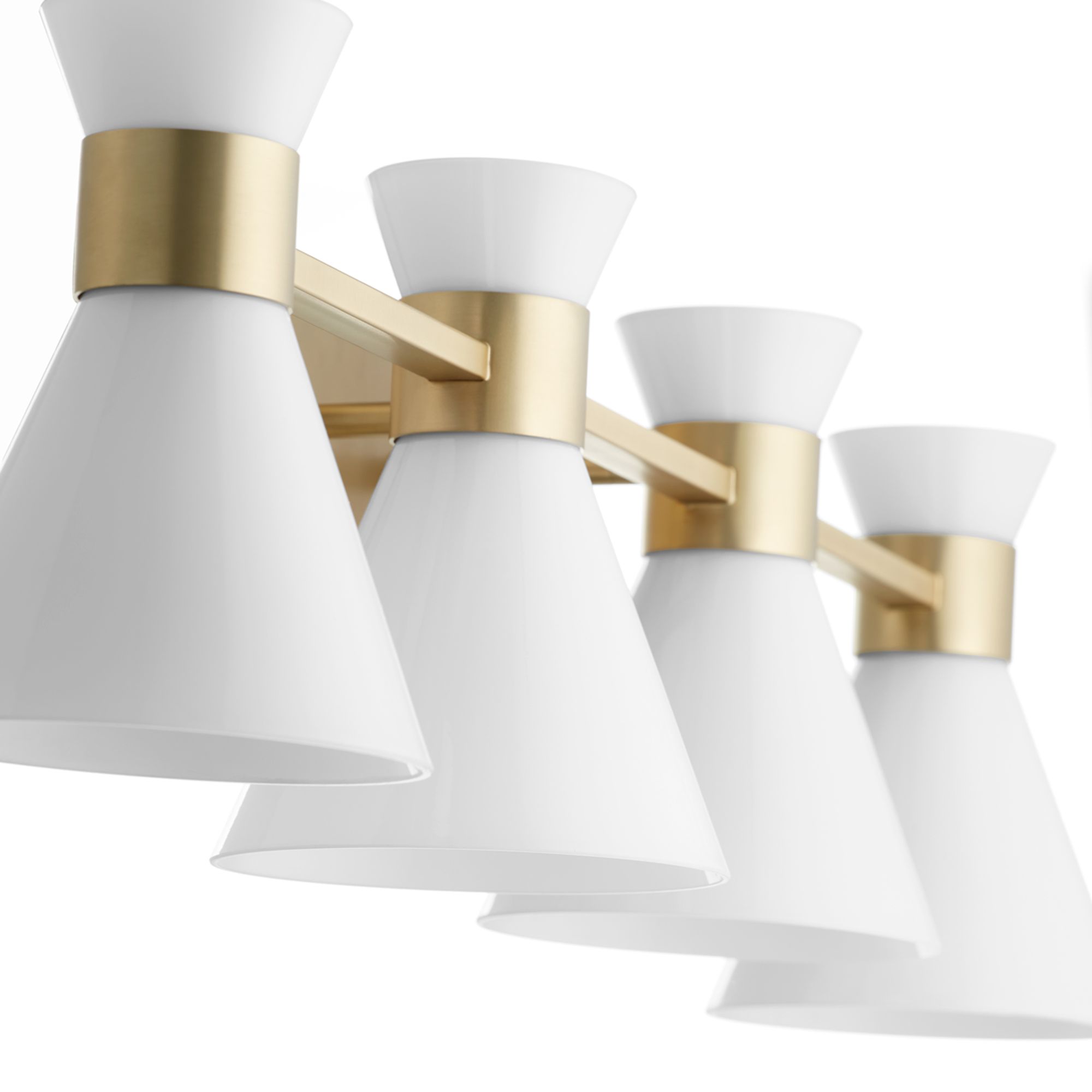 Image 3 Quorum International Beldar 4LT Aged Brass w Glass Opal Vanity Light more views