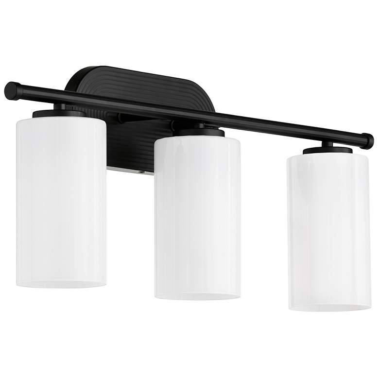 Image 1 Quorum International Belinder 3LT Matte Black Vanity Light