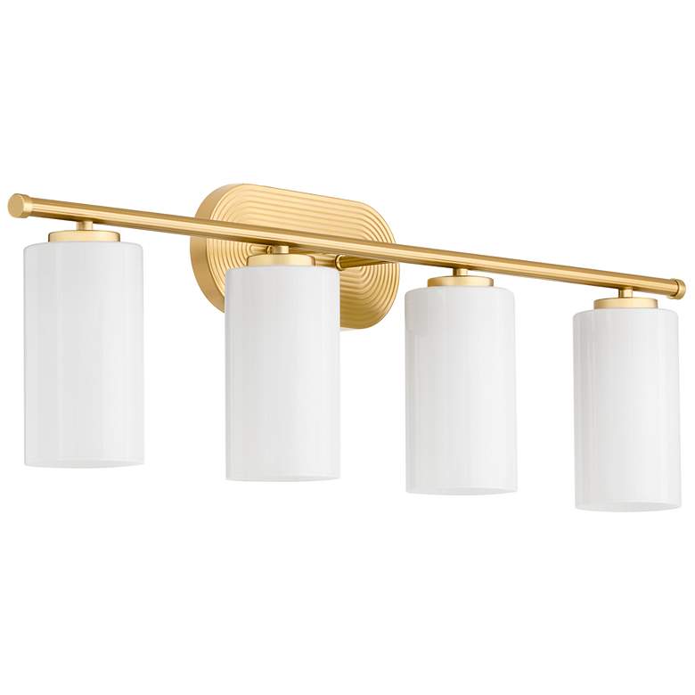 Image 1 Quorum International Belinder 4LT Aged Brass Vanity Light