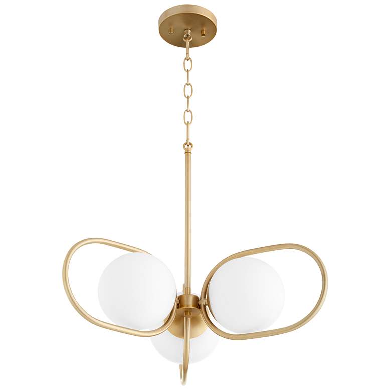 Image 1 Quorum International Belmont 3LT Aged Brass Chandelier
