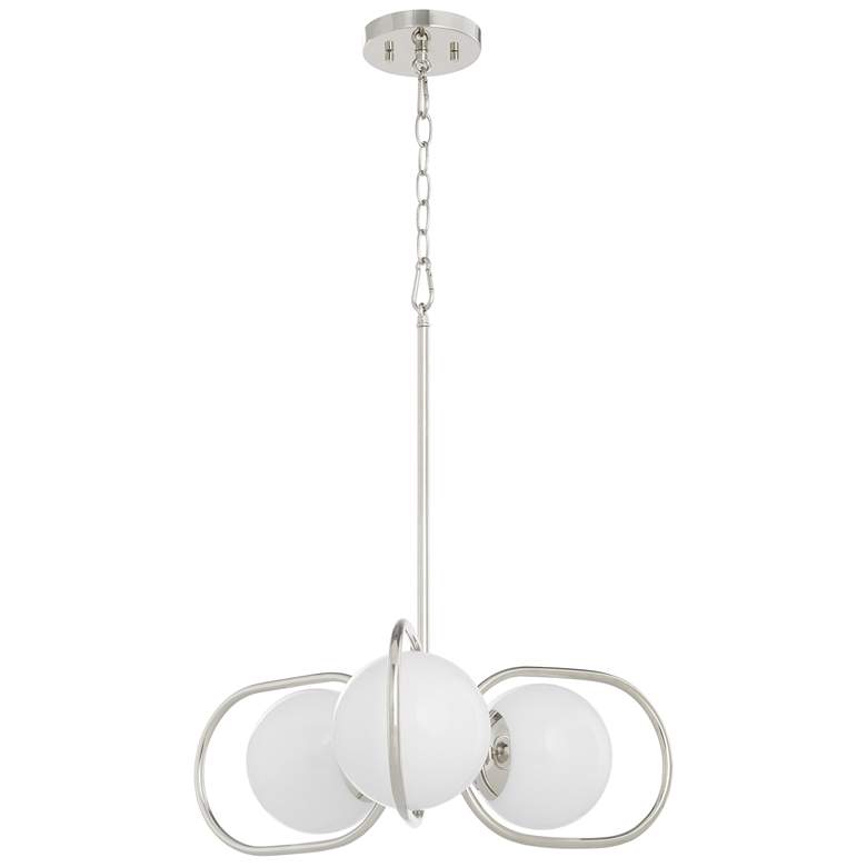 Image 1 Quorum International Belmont 3LT Polished Nickel Chandelier