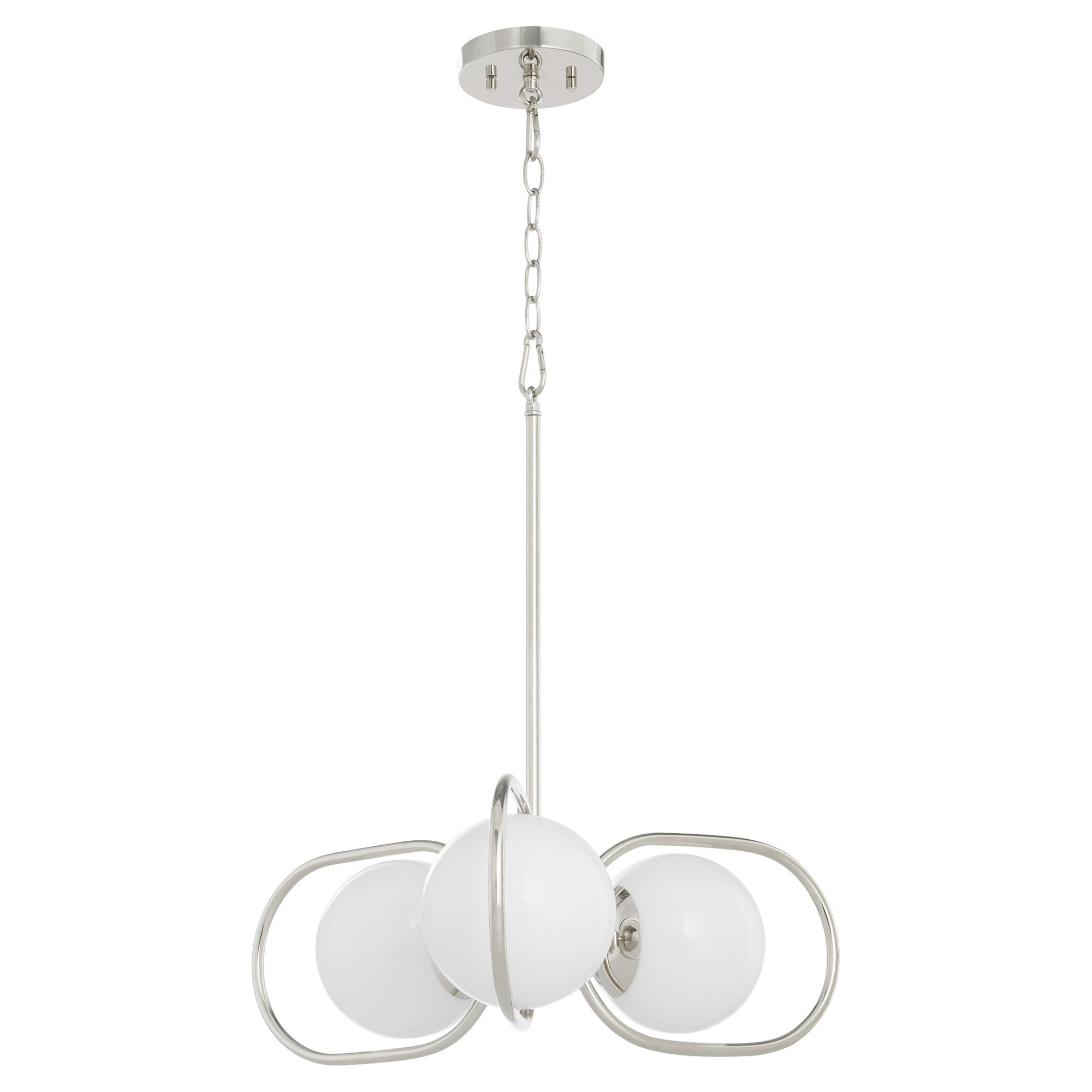 Image 2 Quorum International Belmont 3LT Polished Nickel Chandelier more views