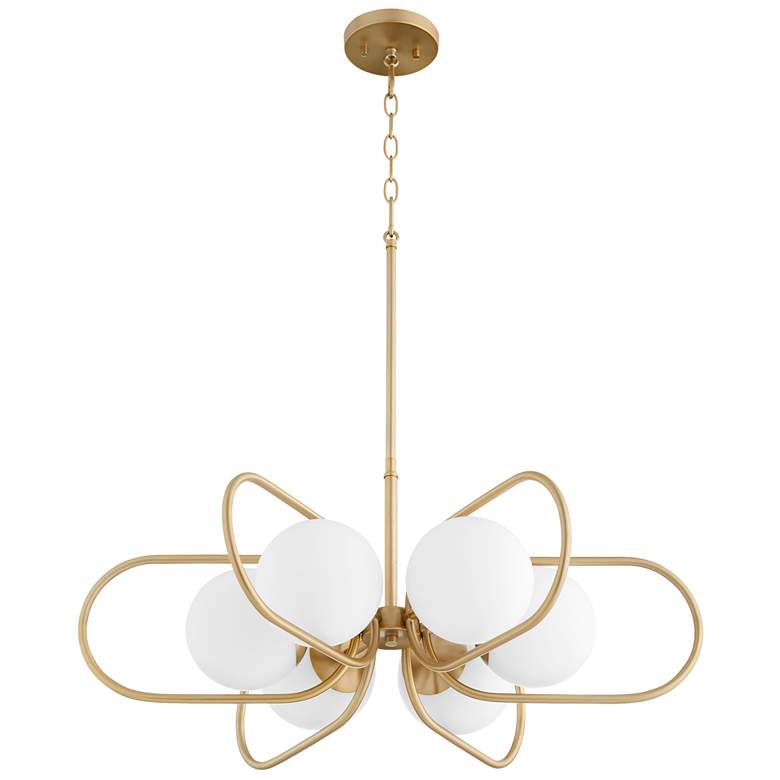 Image 1 Quorum International Belmont 6LT Aged Brass Chandelier
