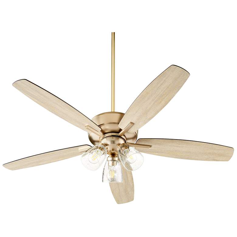 Image 1 Quorum International Breeze 52" Aged Brass Transitional Ceiling Fan