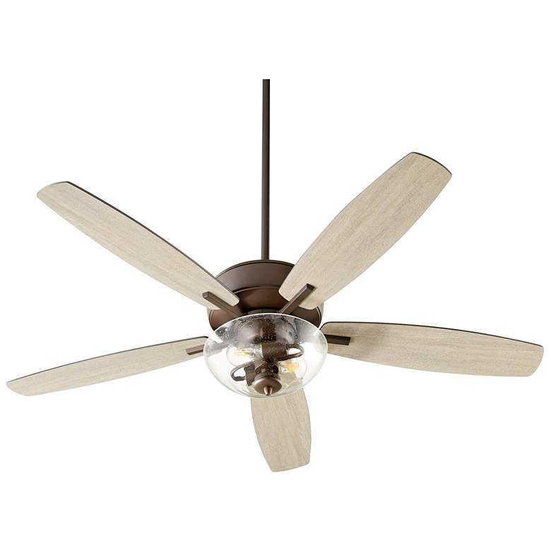 Image 1 Quorum International Breeze 52" Clear Seeded Bowl Oiled Bronze Ceiling