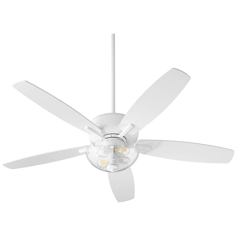 Image 1 Quorum International Breeze 52" Clear Seeded Bowl Studio White Ceiling