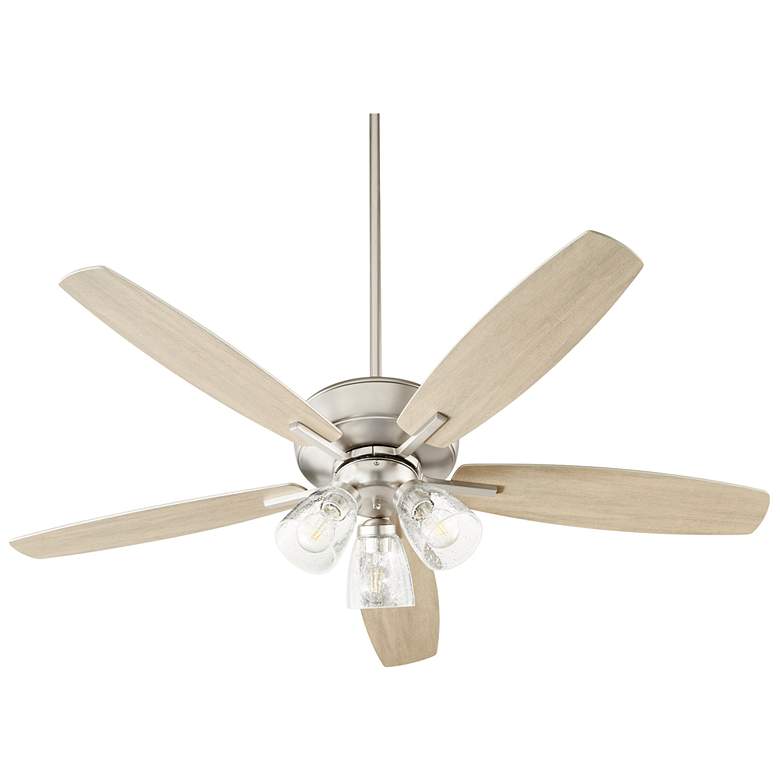 Image 1 Quorum International Breeze 52" Satin Nickel Transitional Ceiling Fan