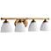 Quorum International Brooks 4LT Aged Brass w Satin Opal Glass Vanity Light