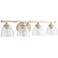 Quorum International Brooks 4LT Persian White w Seeded Glass Vanity Light