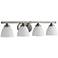 Quorum International Brooks 4LT Satin Nickel w Opal Glass Vanity Light