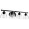 Quorum International Brooks 4LT Textured Black w Seeded Glass Vanity Light