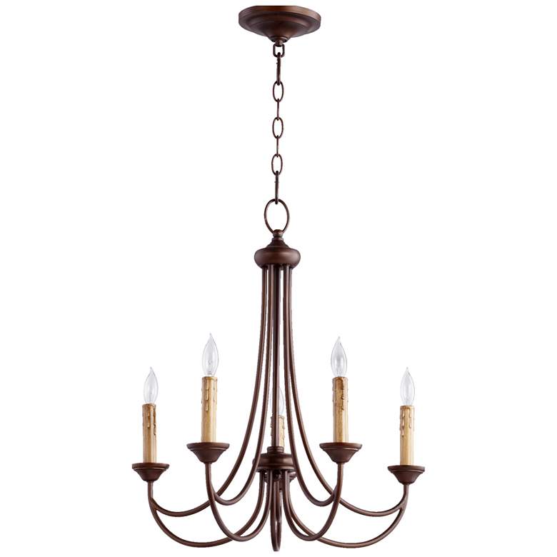 Image 1 Quorum International Brooks 5LT Oiled Bronze Chandelier