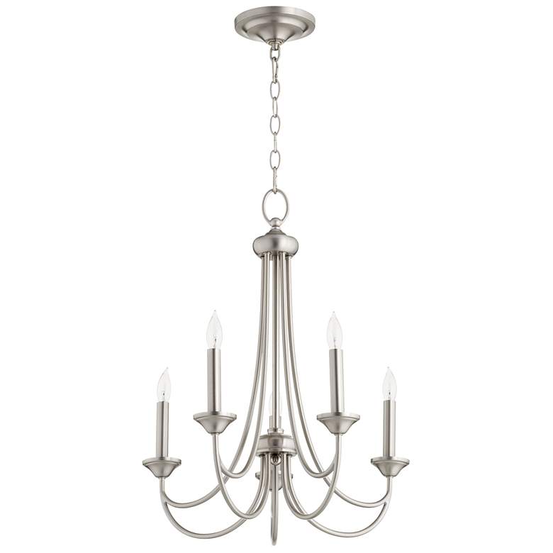 Image 1 Quorum International Brooks 5LT Satin Nickel Chandelier