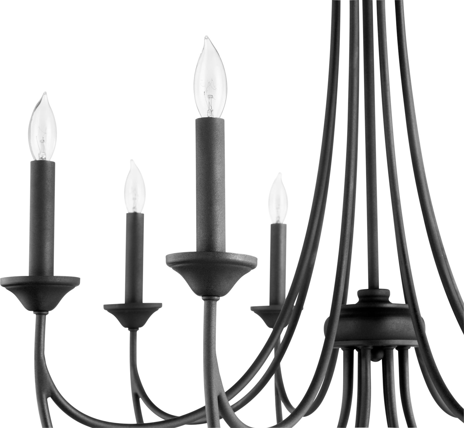 Image 2 Quorum International Brooks 8LT Textured Black Chandelier more views