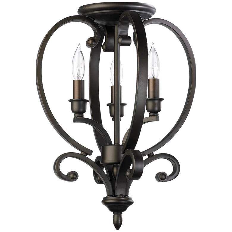 Image 1 Quorum International Bryant 3LT Oiled Bronze Semi-Flush Mount