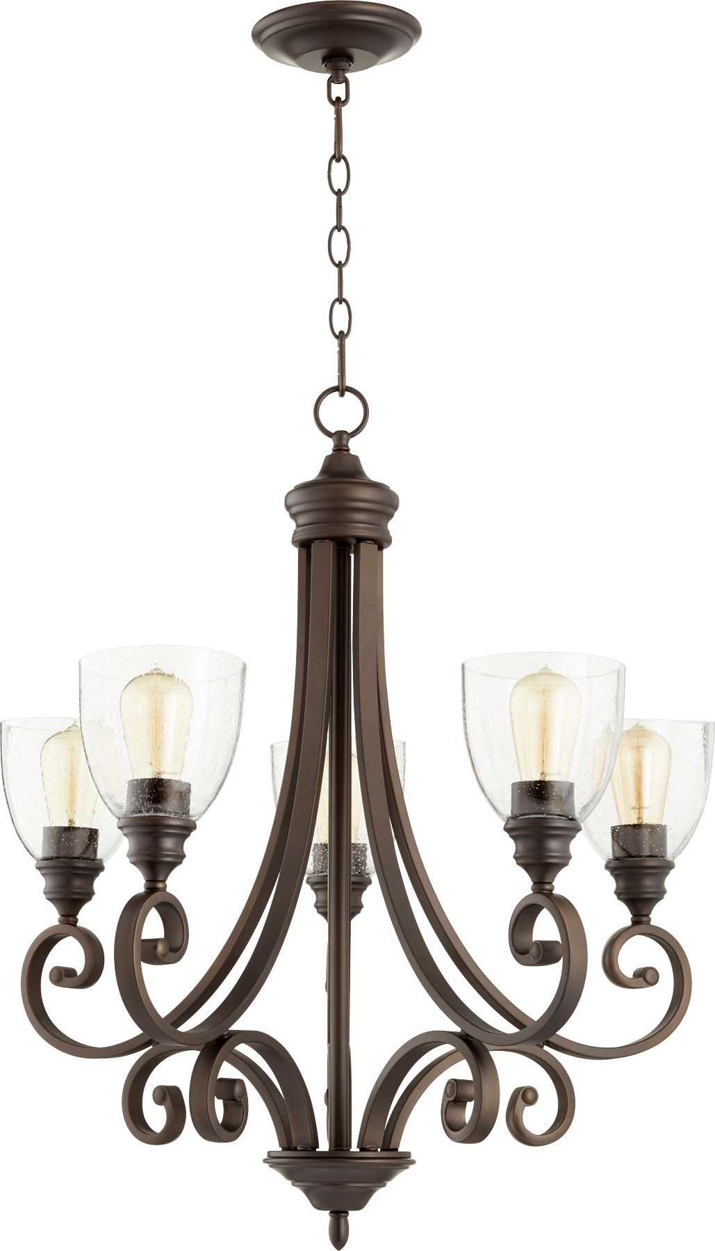 Image 2 Quorum International Bryant 5LT Oiled Bronze Chandelier more views
