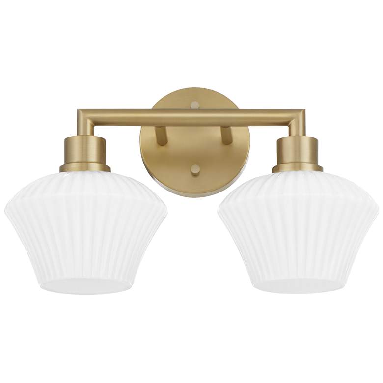 Image 1 Quorum International Cassini 2LT Aged Brass Vanity Light