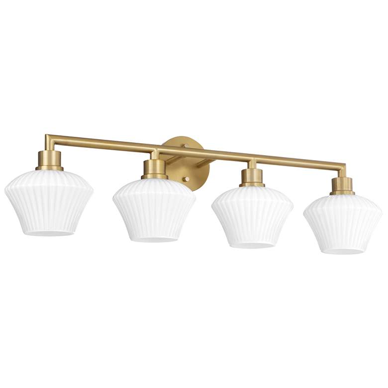 Image 1 Quorum International Cassini 4LT Aged Brass Vanity Light