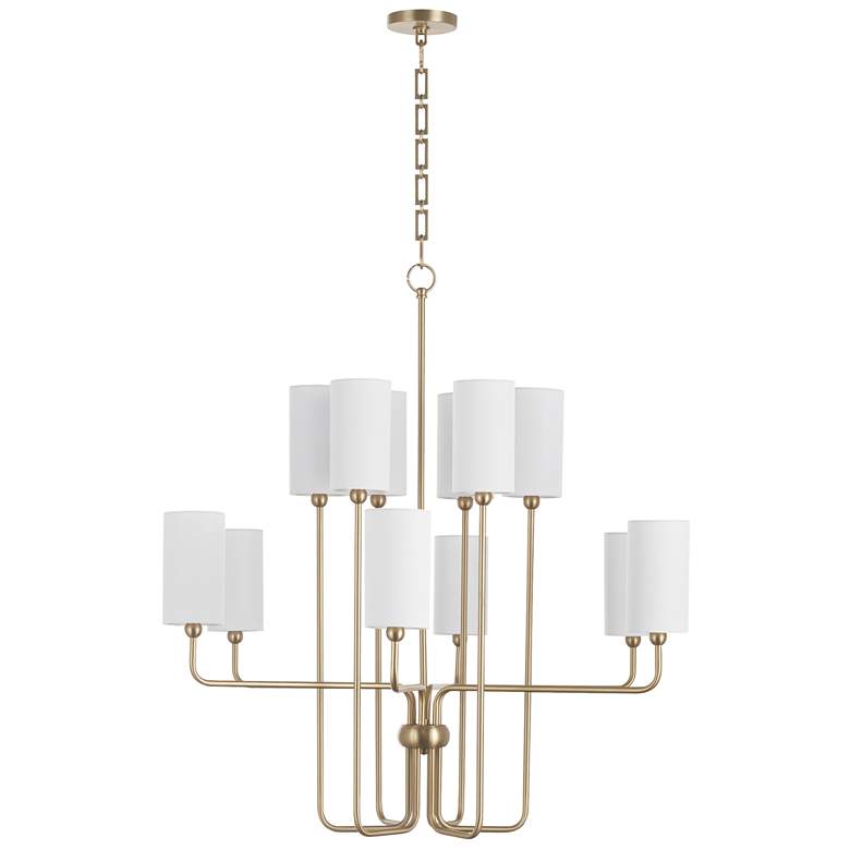 Image 1 Quorum International Charlotte 12LT Aged Brass Chandelier