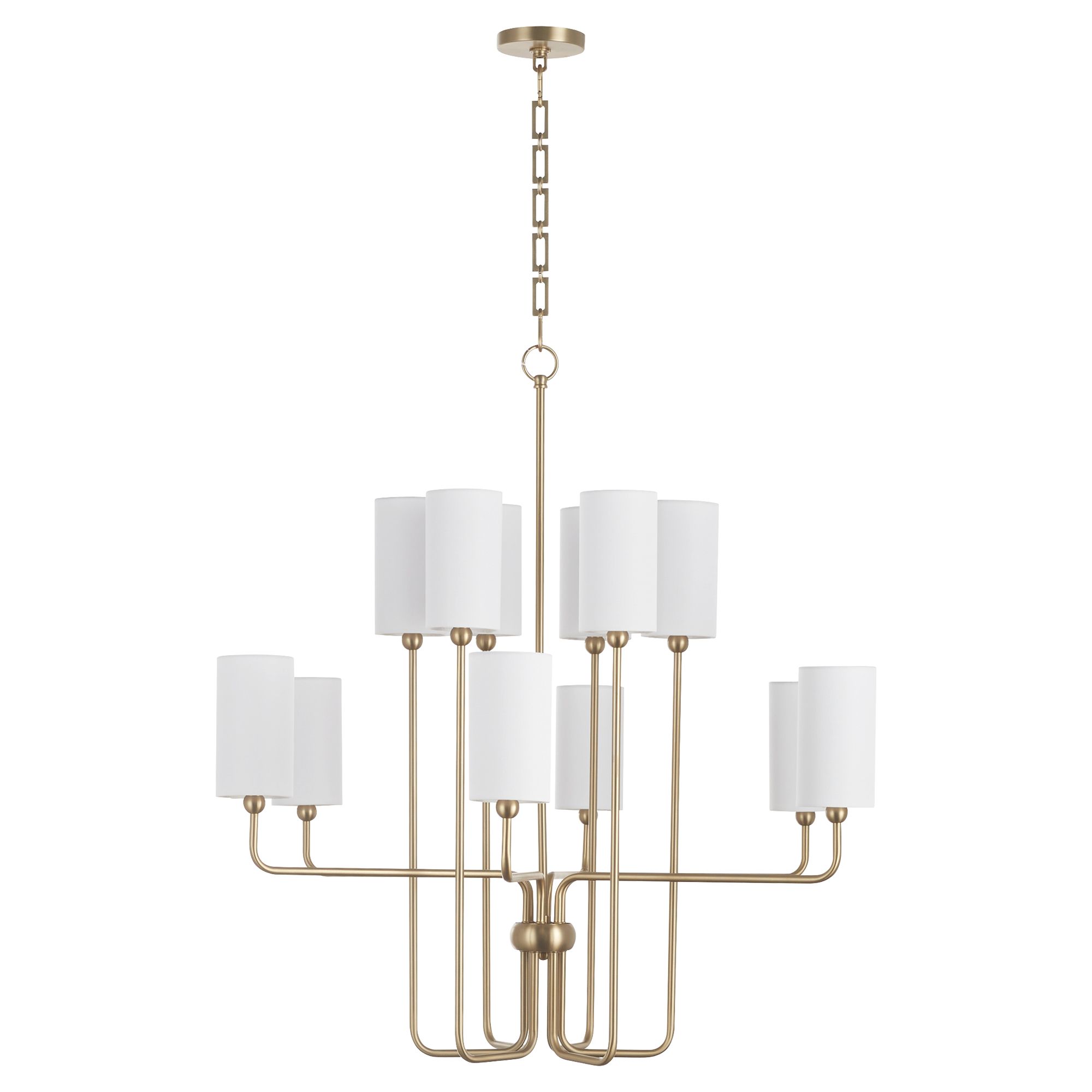 Image 2 Quorum International Charlotte 12LT Aged Brass Chandelier more views