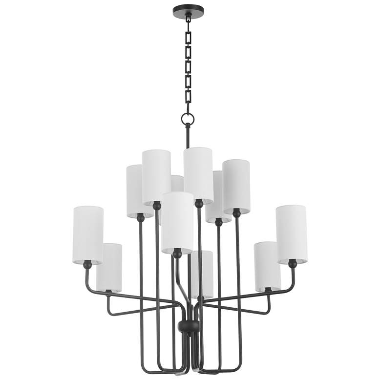 Image 1 Quorum International Charlotte 12LT Matte Black Chandelier