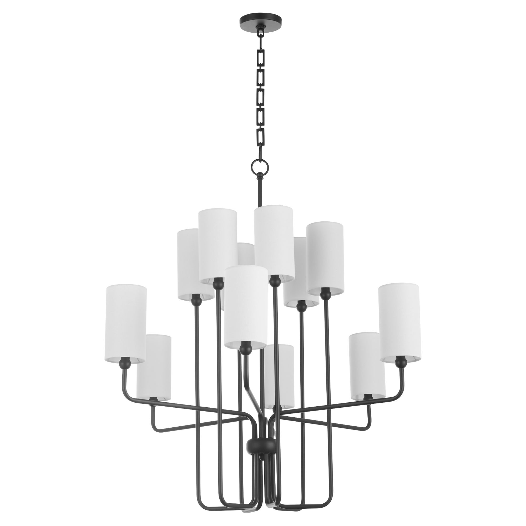Image 2 Quorum International Charlotte 12LT Matte Black Chandelier more views