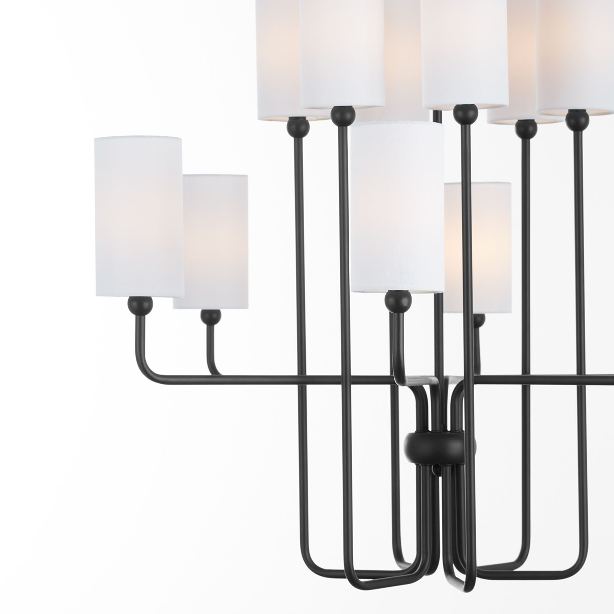 Image 3 Quorum International Charlotte 12LT Matte Black Chandelier more views