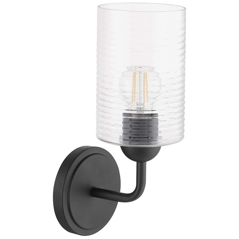 Image 1 Quorum International Charlotte 1LT GL Matte Black Wall Mount