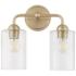 Quorum International Charlotte 2LT Aged Brass Vanity Light