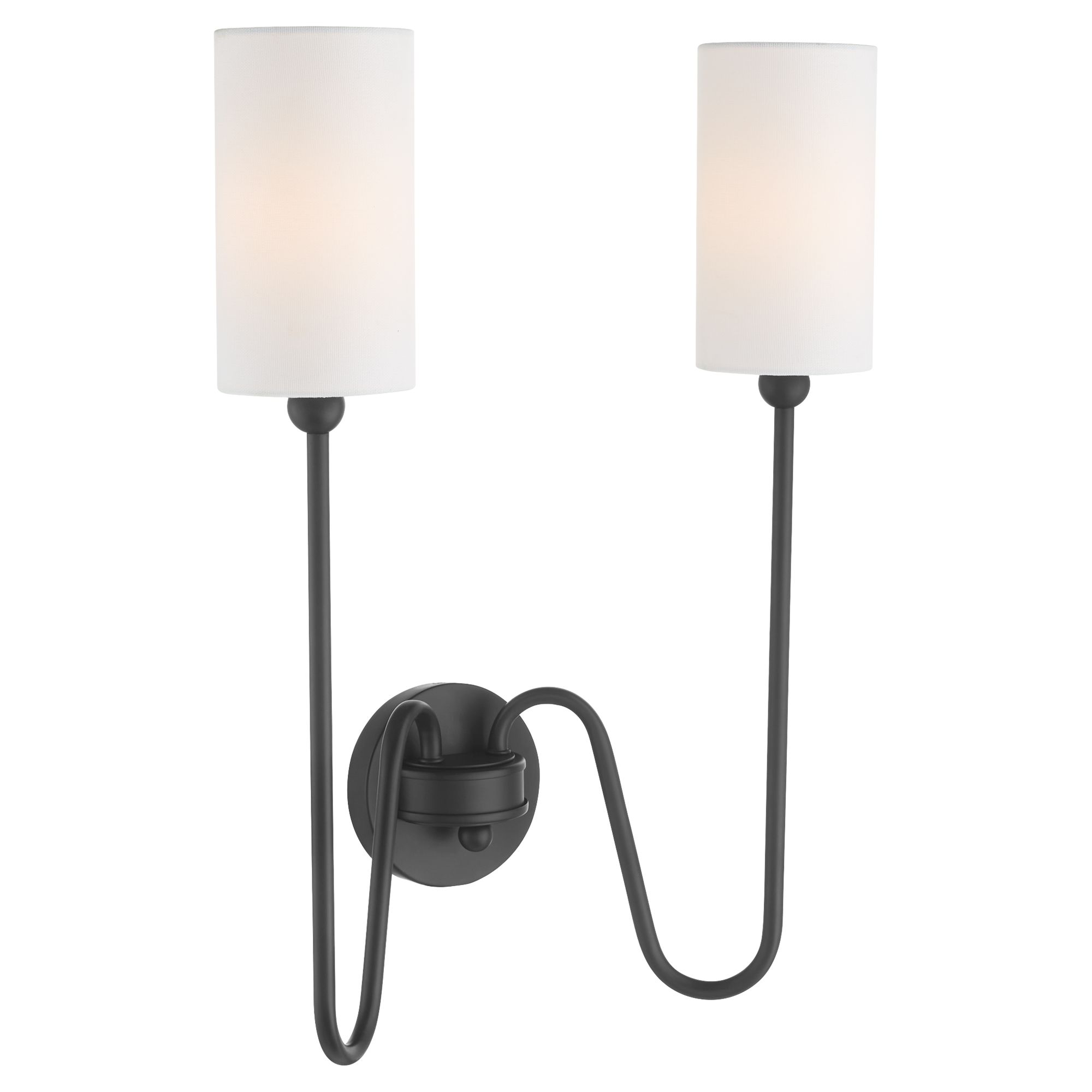 Image 3 Quorum International Charlotte 2LT Matte Black Wall Mount more views
