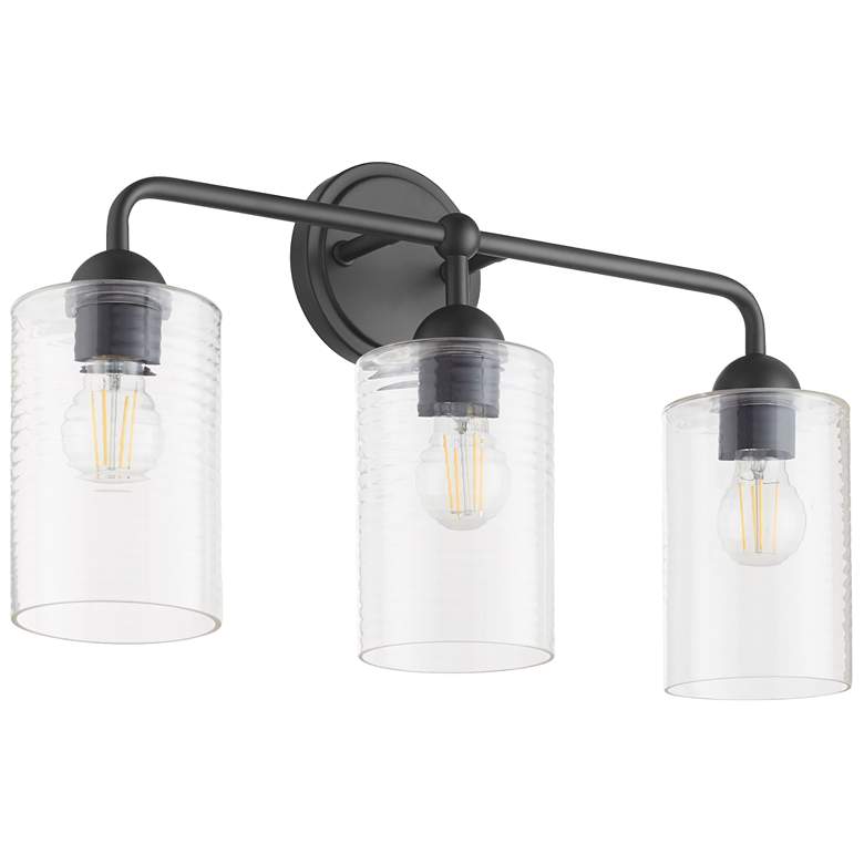 Image 1 Quorum International Charlotte 3LT Matte Black Vanity Light