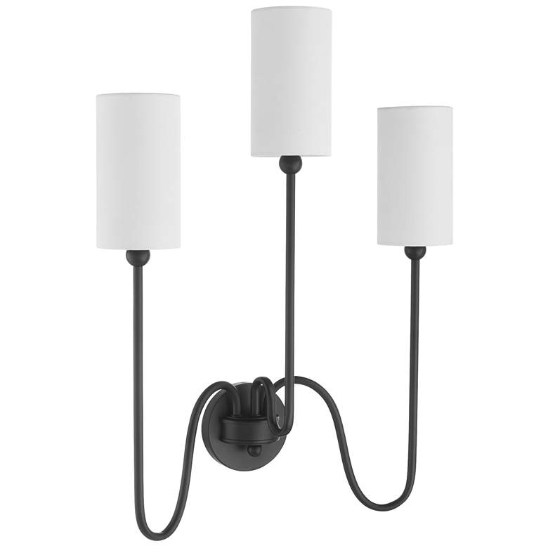 Image 1 Quorum International Charlotte 3LT Matte Black Wall Mount