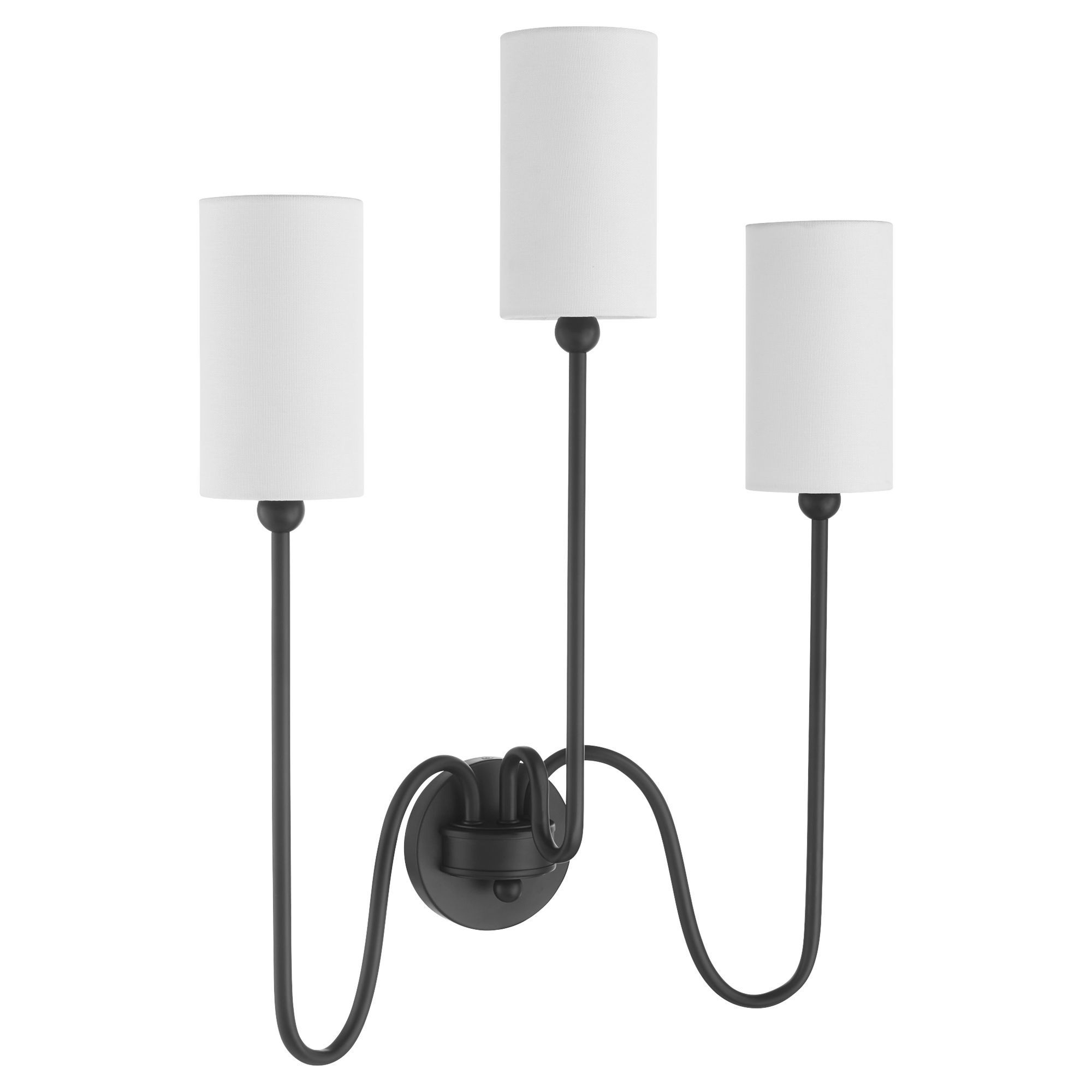 Image 2 Quorum International Charlotte 3LT Matte Black Wall Mount more views