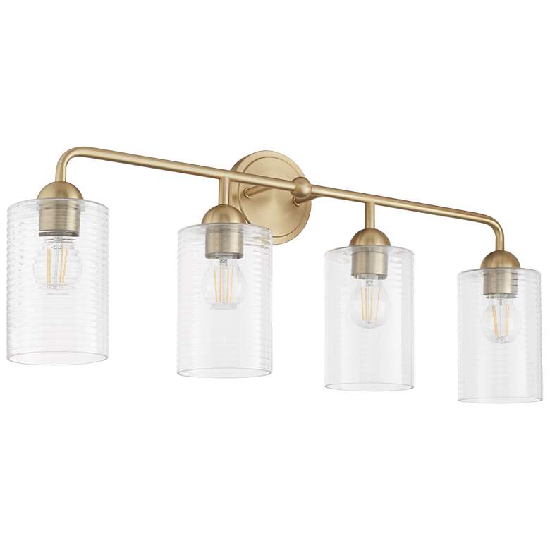 Image 1 Quorum International Charlotte 4LT Aged Brass Vanity Light
