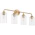 Quorum International Charlotte 4LT Aged Brass Vanity Light