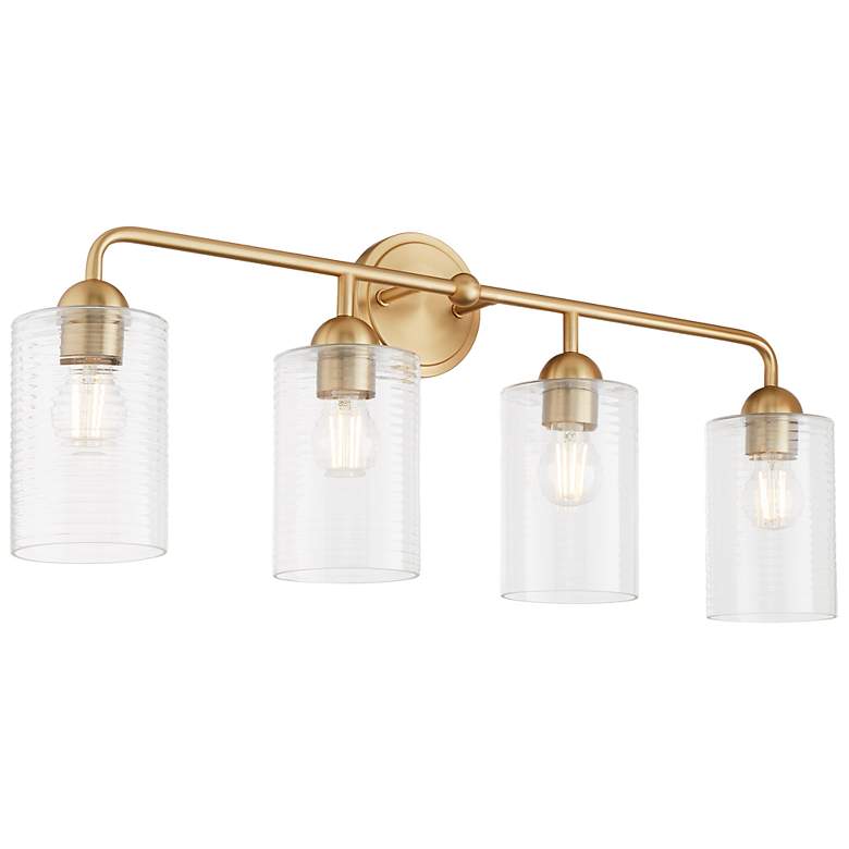 Image 2 Quorum International Charlotte 4LT Aged Brass Vanity Light more views