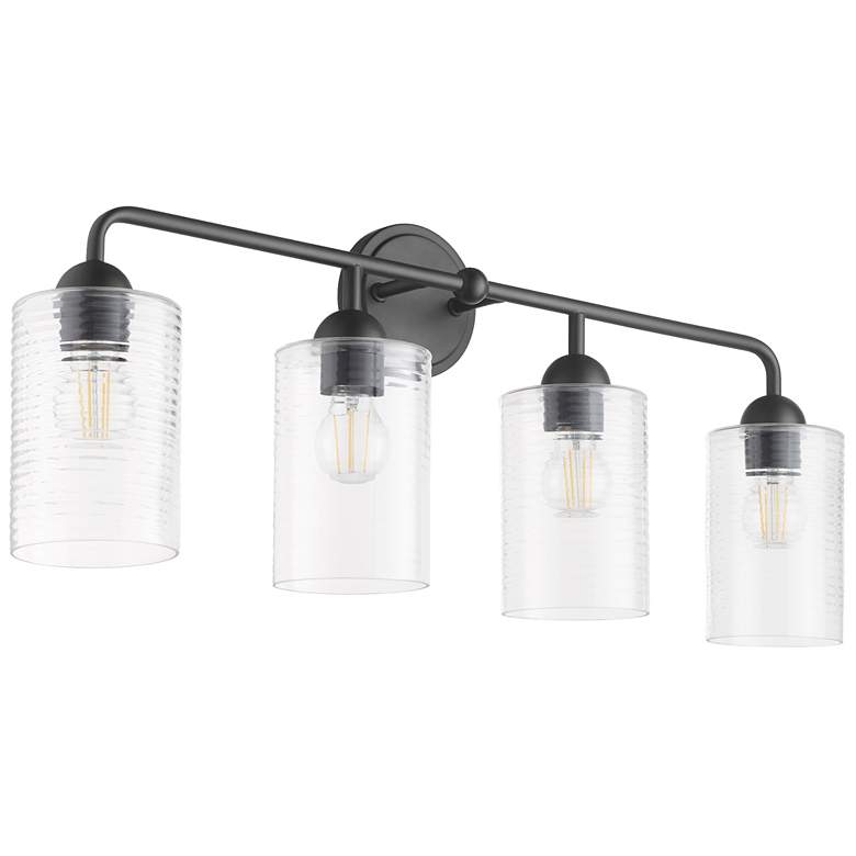 Image 1 Quorum International Charlotte 4LT Matte Black Vanity Light