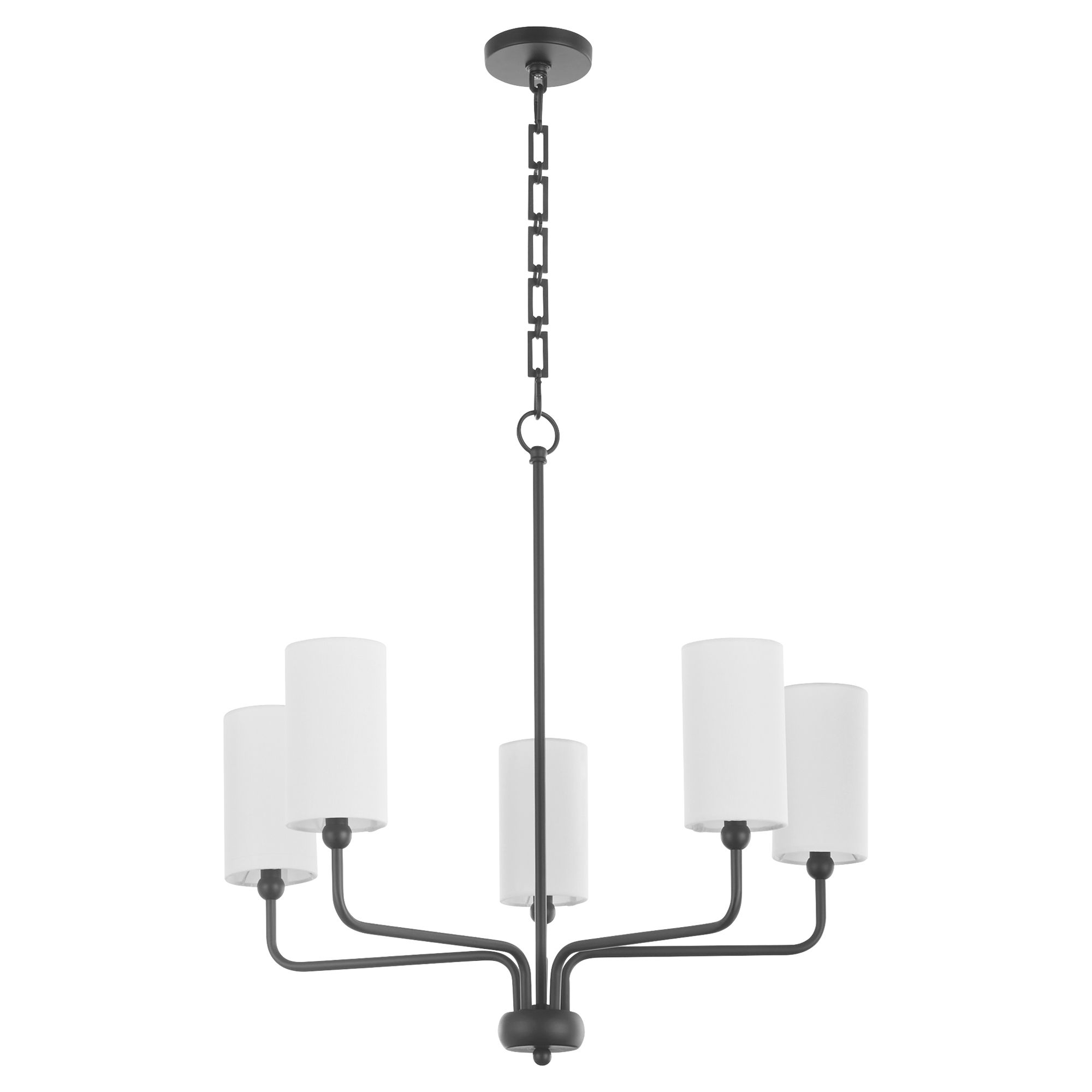 Image 2 Quorum International Charlotte 5LT Matte Black Chandelier more views