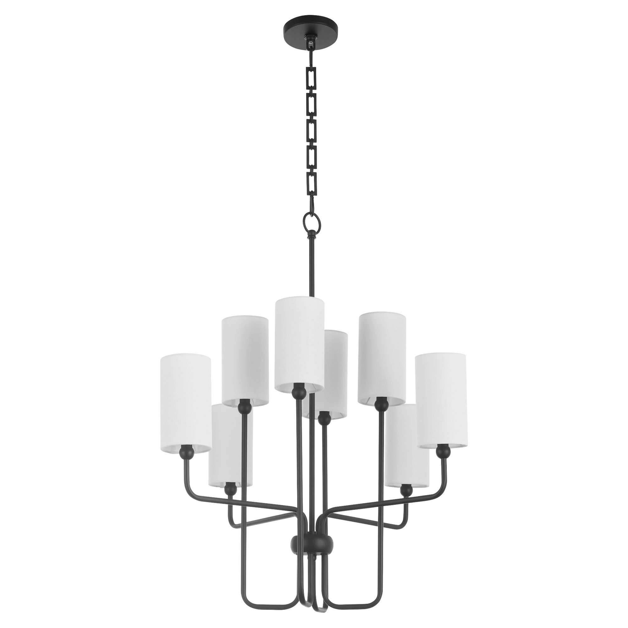 Image 2 Quorum International Charlotte 8LT Matte Black Chandelier more views