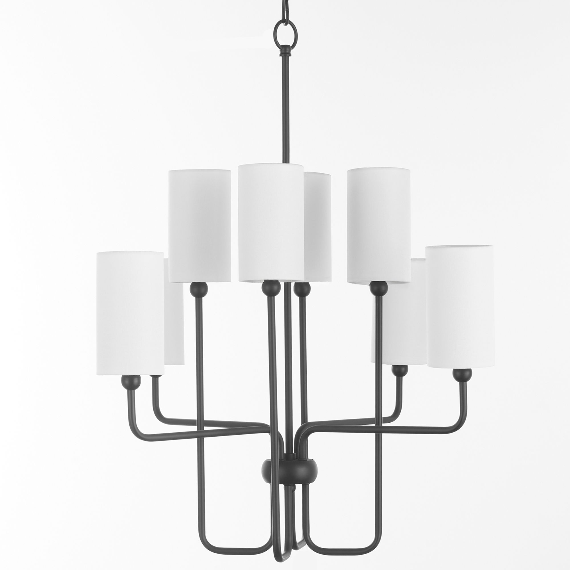 Image 4 Quorum International Charlotte 8LT Matte Black Chandelier more views