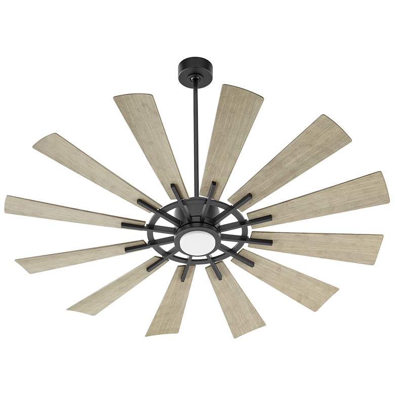 Image 1 Quorum International Cirque 60" Matte Black/Weathered Gray Fan