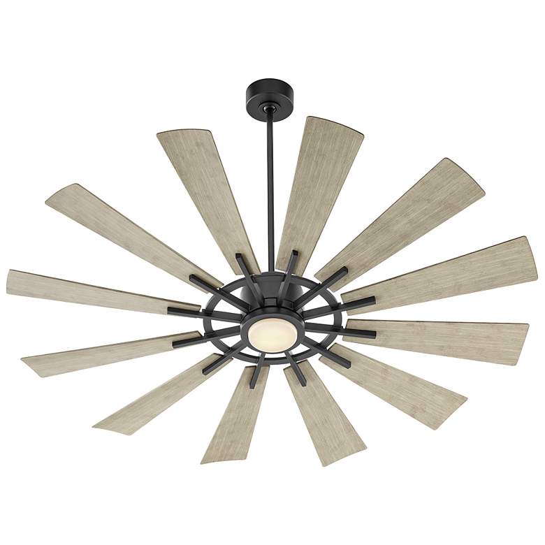 Image 2 Quorum International Cirque 60" Matte Black/Weathered Gray Fan more views