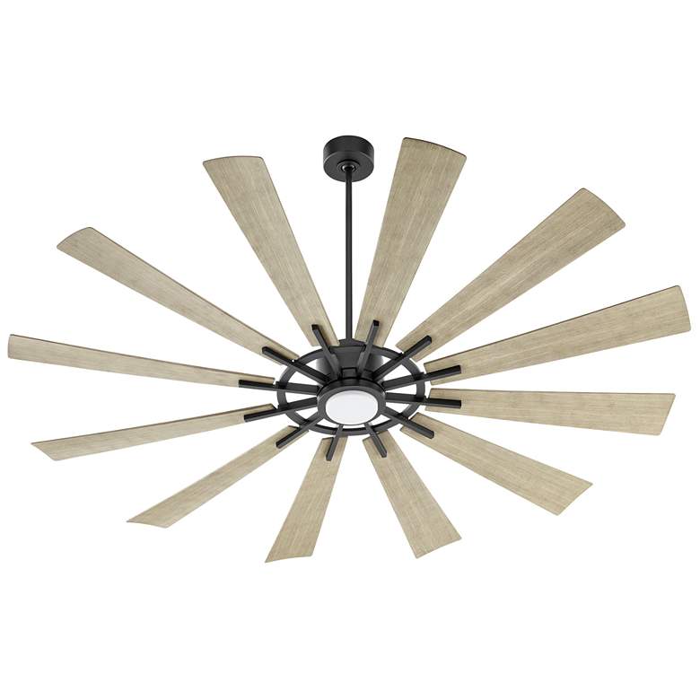 Image 1 Quorum International Cirque 72" Matte Black/Weathered Gray Fan