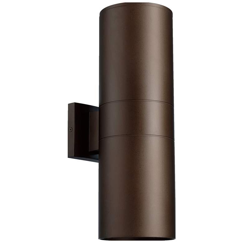 Image 1 Quorum International Cylinder 2LT 6" Oiled Bronze Wall Lantern