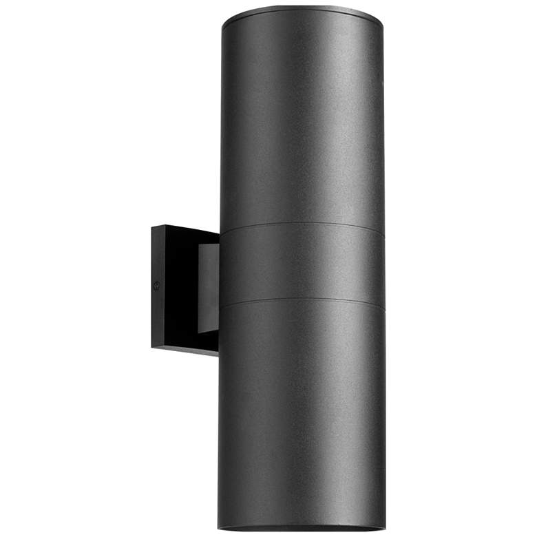Image 1 Quorum International Cylinder 2LT 6" Textured Black Wall Lantern