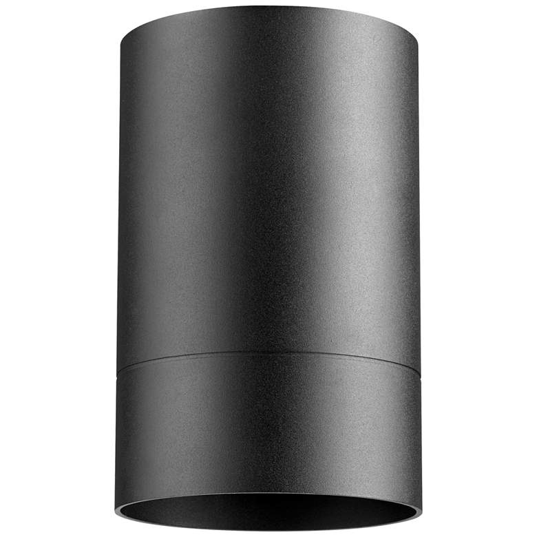 Image 1 Quorum International Cylinder 4" Textured Black Ceiling Mount