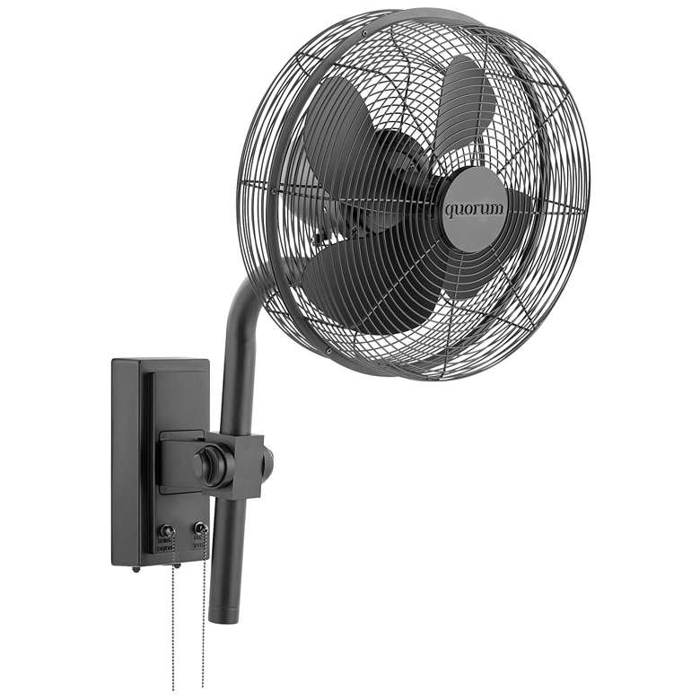Image 1 Quorum International Cyprus 13" Matte Black Wall Fan