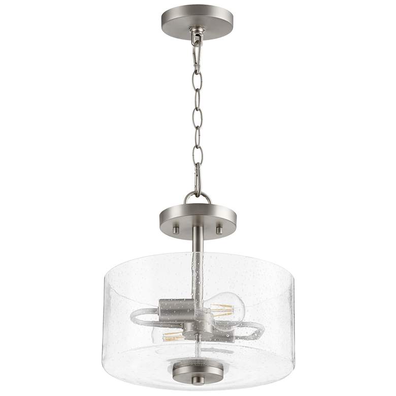 Image 1 Quorum International Dakota 2LT Satin Nickel Semi-Flush Mount