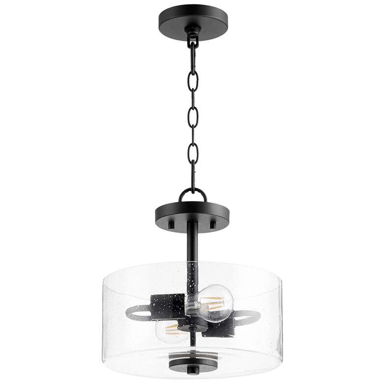 Image 1 Quorum International Dakota 2LT Textured Black Semi-Flush Mount