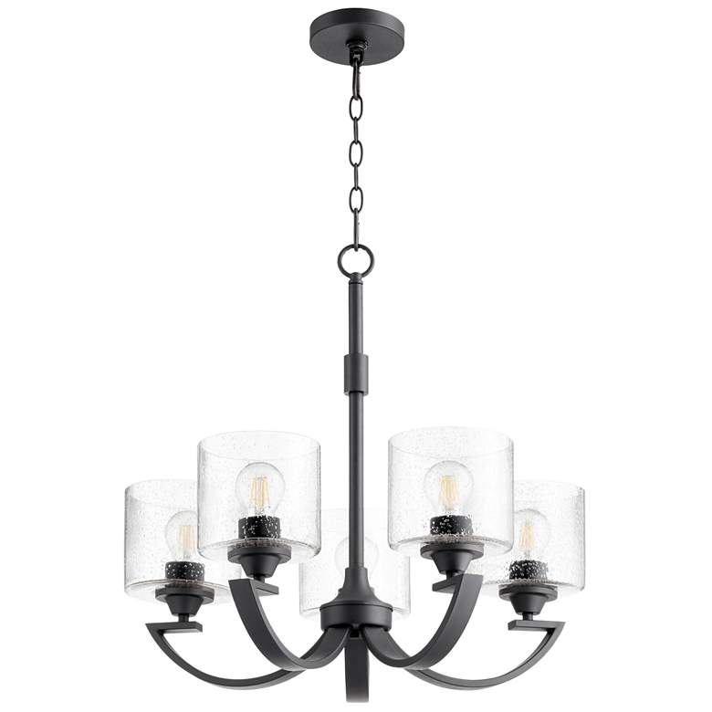 Image 1 Quorum International Dakota 5LT Textured Black Chandelier